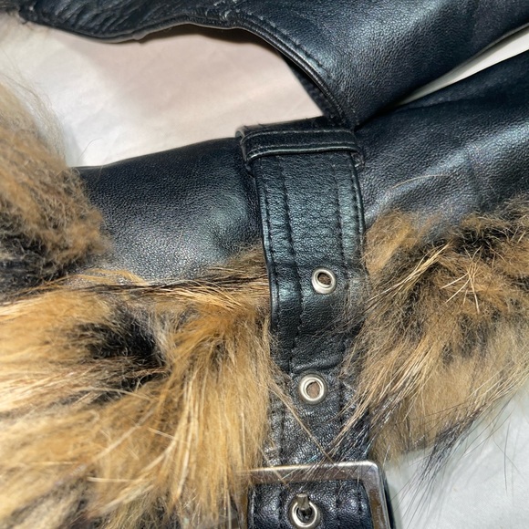 Real Fox Fur Leather Coat Jacket - Picture 7 of 9